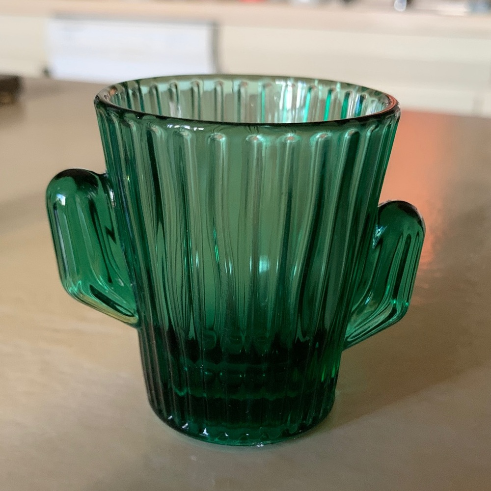 Vintage Libbey Green Cactus Shot Glass/Toothpick Holder Cinco de Mayo Tequila